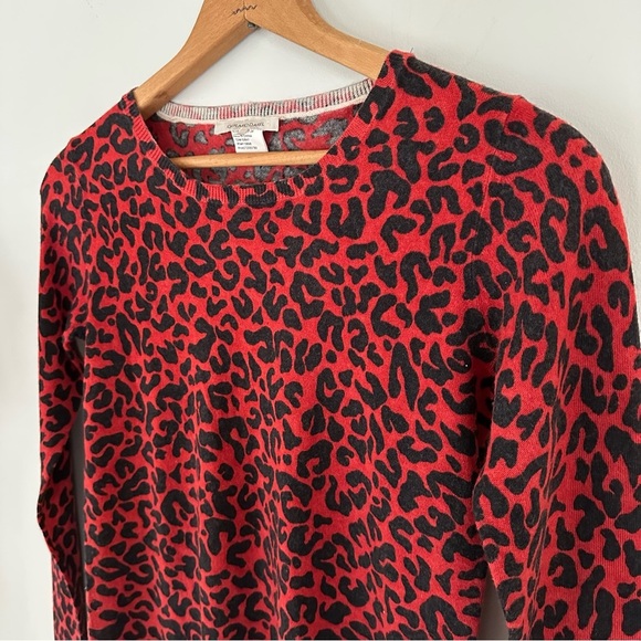 Gerard Darel Red Leopard Print Wool Sweater - Picture 5 of 12